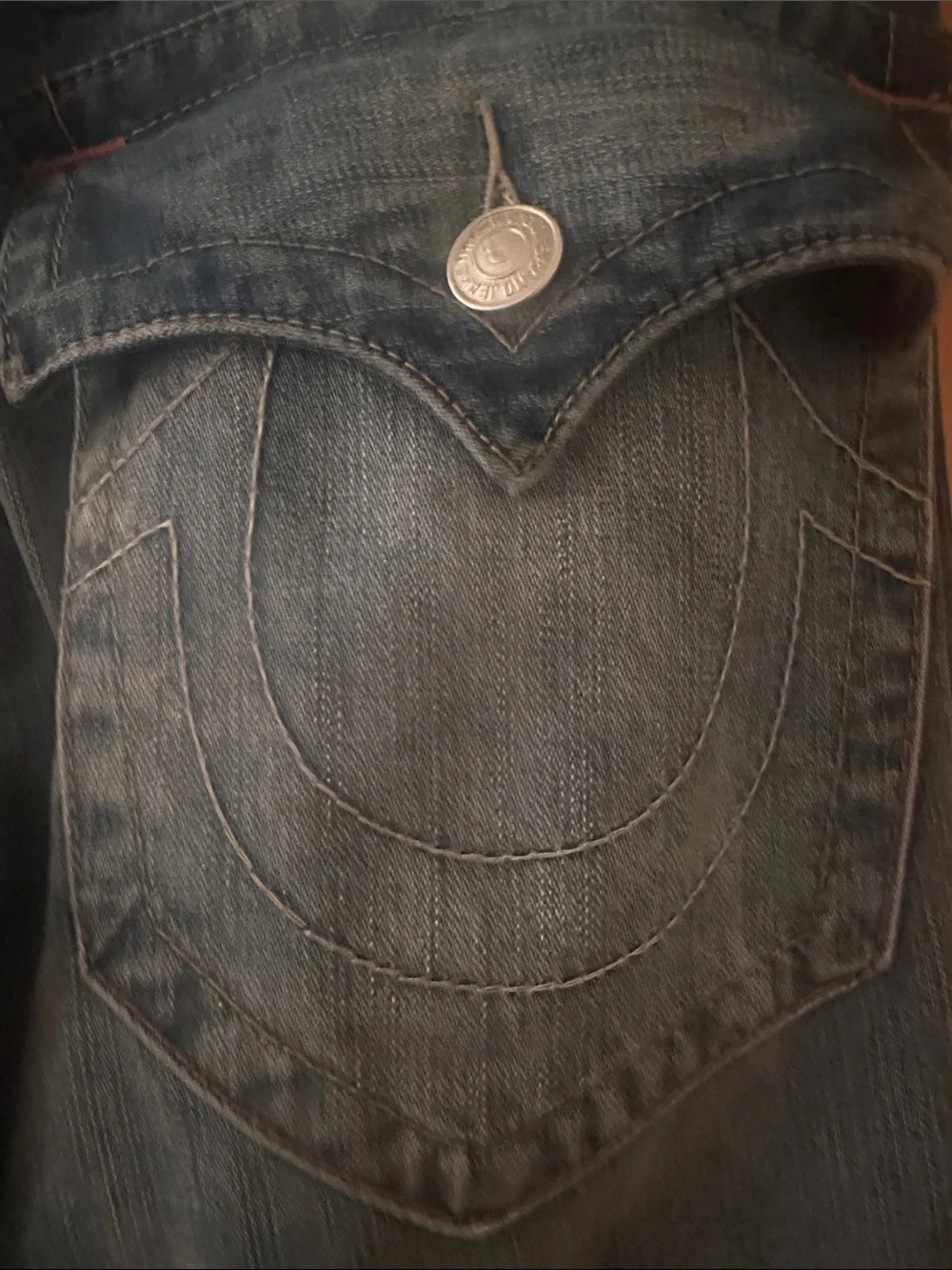 True Religion Men's Slim Washed Blue Denim Jeans